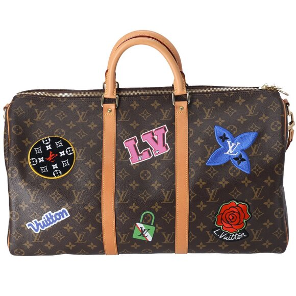Louis Vuitton Keepall Bandoulière 50 Monogram Patches with Strap - Picture 1 of 8